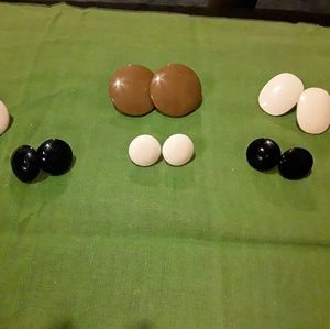 6 pair 90s metal earrings